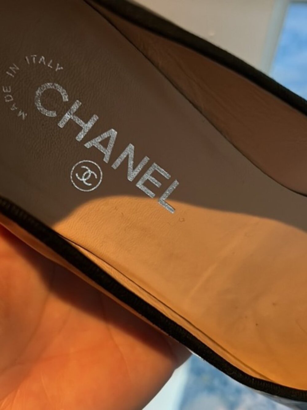 Authentic CHANEL Ballet Flats - Black & Coral Patent - EU 39 - Picture 8 of 8